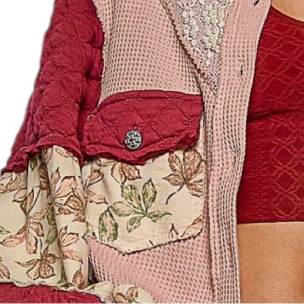 POL Women's Patchwork Jacket - Red and Pink - Picture 6 of 6